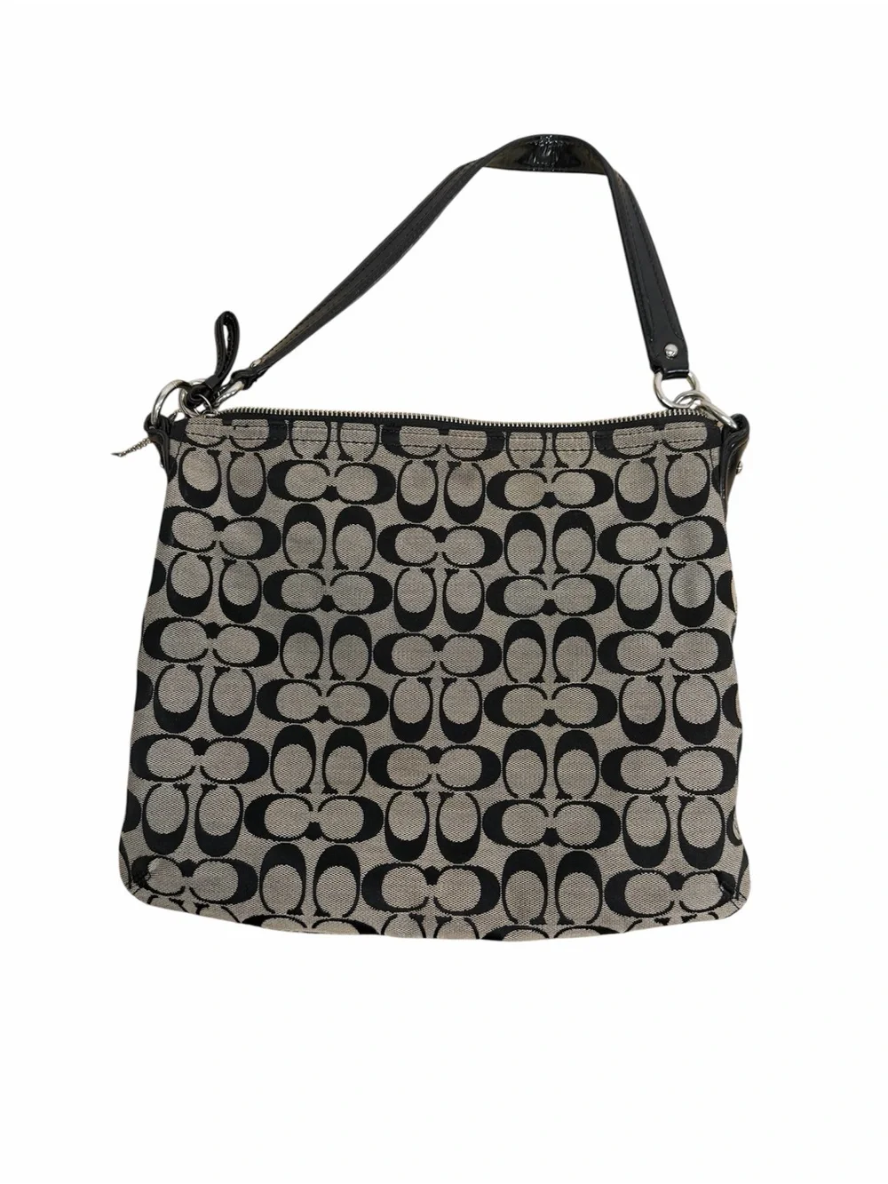 Coach Poppy Signature Perri Hippie Crossbody Black/White